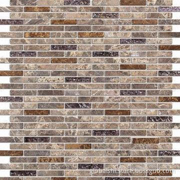 Crystal and Stone Glass Mosaic Tile, Glass Mix Natural Marble Stone, 10 Colors, 292 x 282mm Size